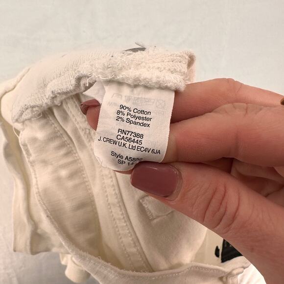 J.Crew Washed White Elastic Stretch Shorts Size 27 - Picture 5 of 5